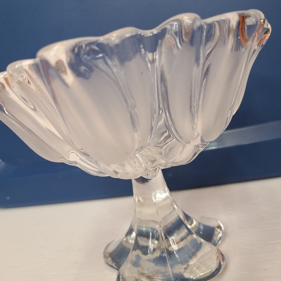 Vintage Mikasa Frosted Glass Crystal Satin Tulip Footed Bowl Dish Rare - Picture 15 of 16
